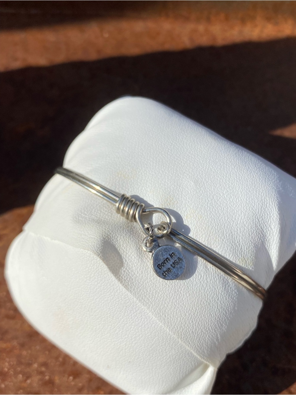 Luca + Danni Silver Baguette Crystal Bar Wire-Wrapped Bracelet Dainty Bangle - Picture 7 of 16